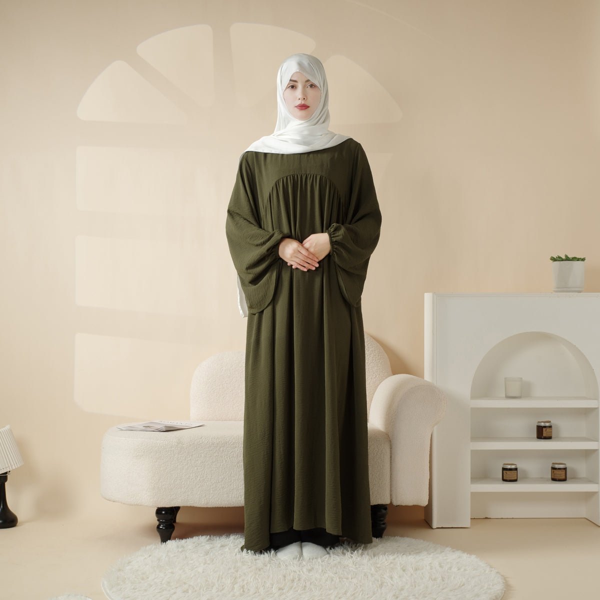 Reversible Abaya Made With Crepe Fabric (MA035) - Mariam's Collection