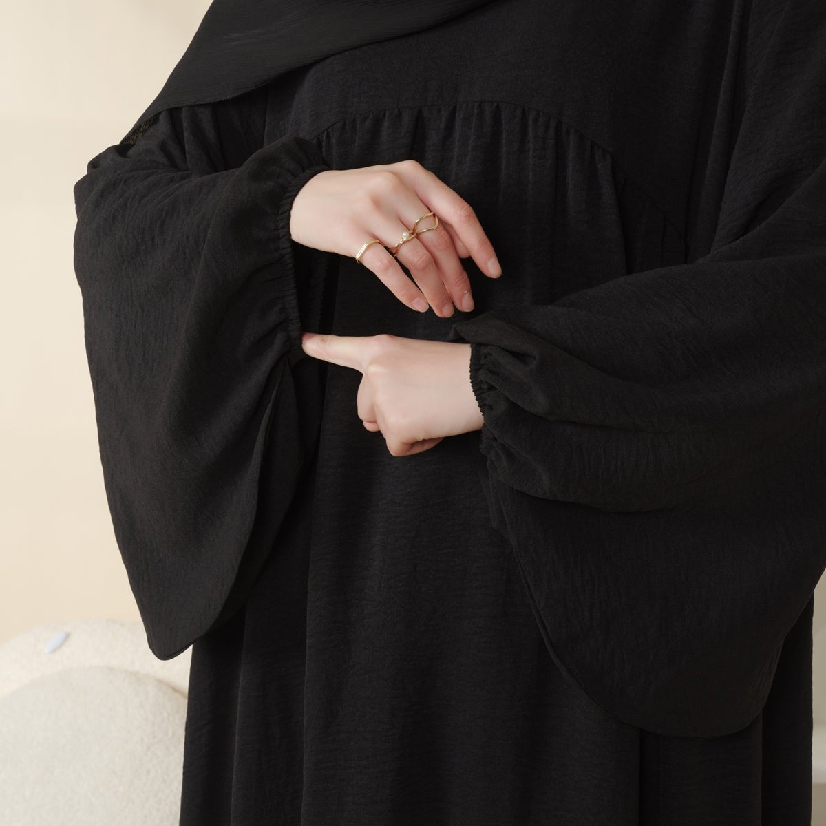 Reversible Abaya Made With Crepe Fabric (MA035) - Mariam's Collection