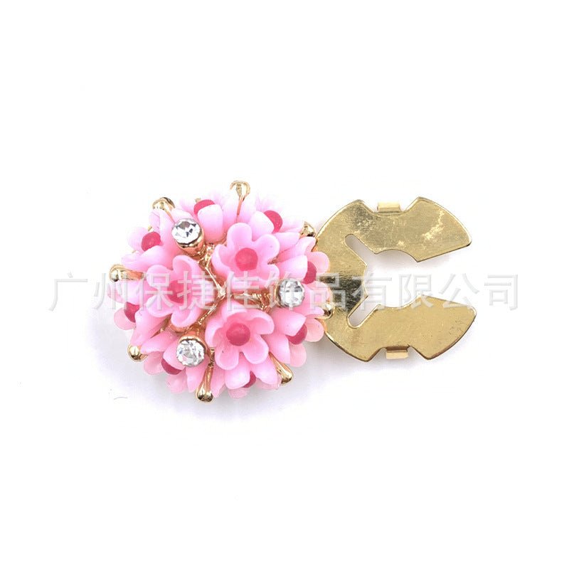 Rhinestone Button Covers | Crystal Flower Decorative Clips(MAC359) - Mariam's Collection