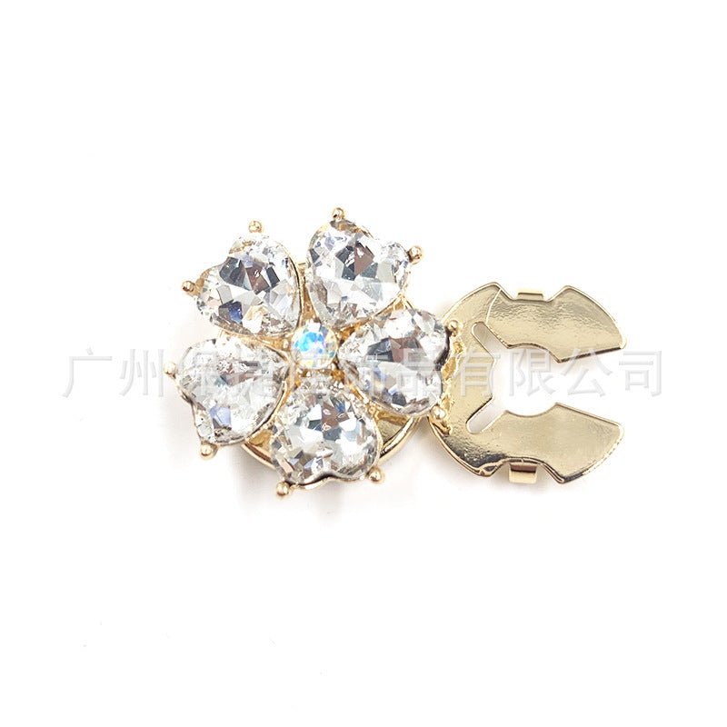 Rhinestone Button Covers | Crystal Flower Decorative Clips(MAC359) - Mariam's Collection
