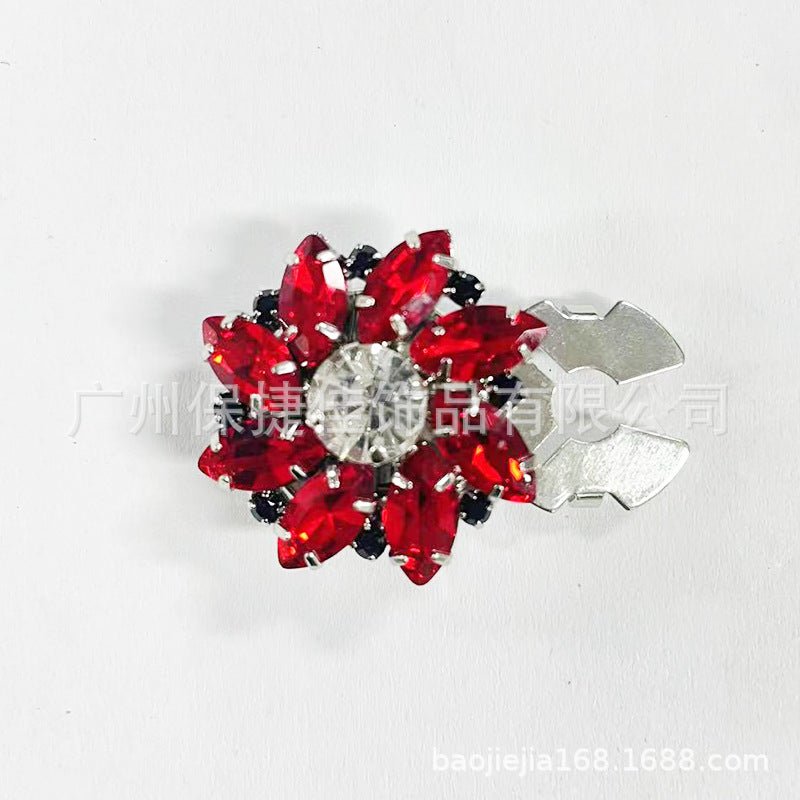 Rhinestone Button Covers | Crystal Flower Decorative Clips(MAC359) - Mariam's Collection