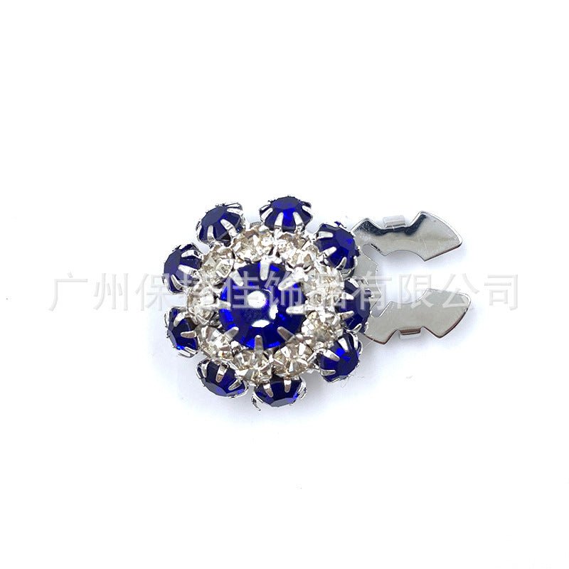 Rhinestone Button Covers | Crystal Flower Decorative Clips(MAC359) - Mariam's Collection