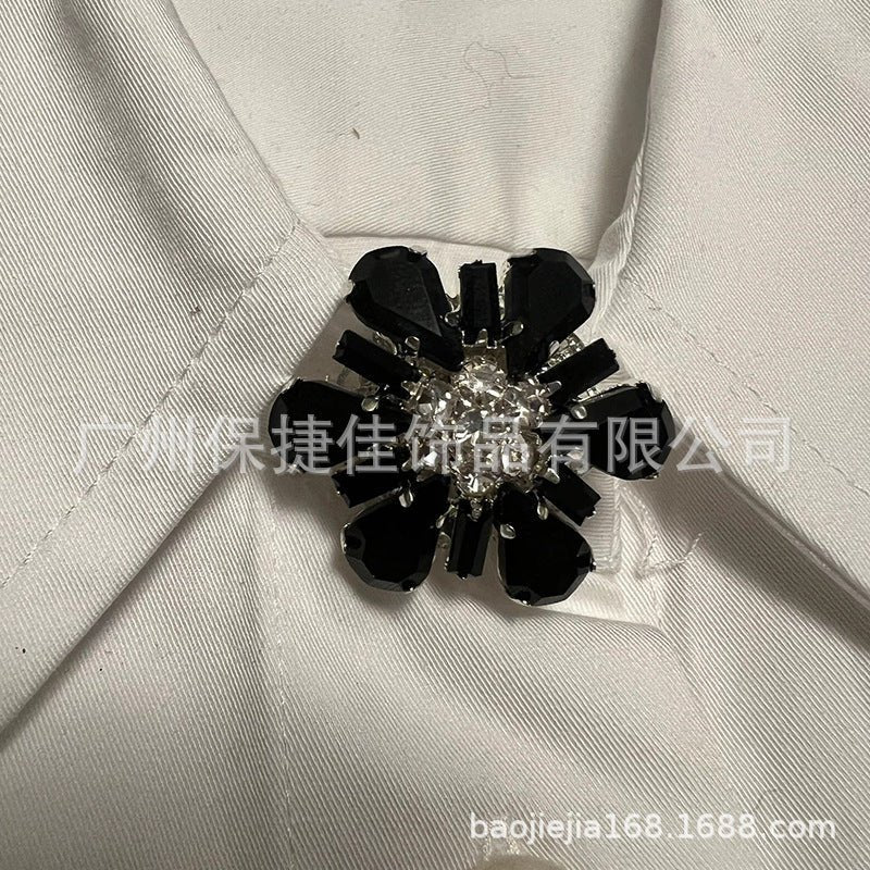 Rhinestone Button Covers | Crystal Flower Decorative Clips(MAC359) - Mariam's Collection