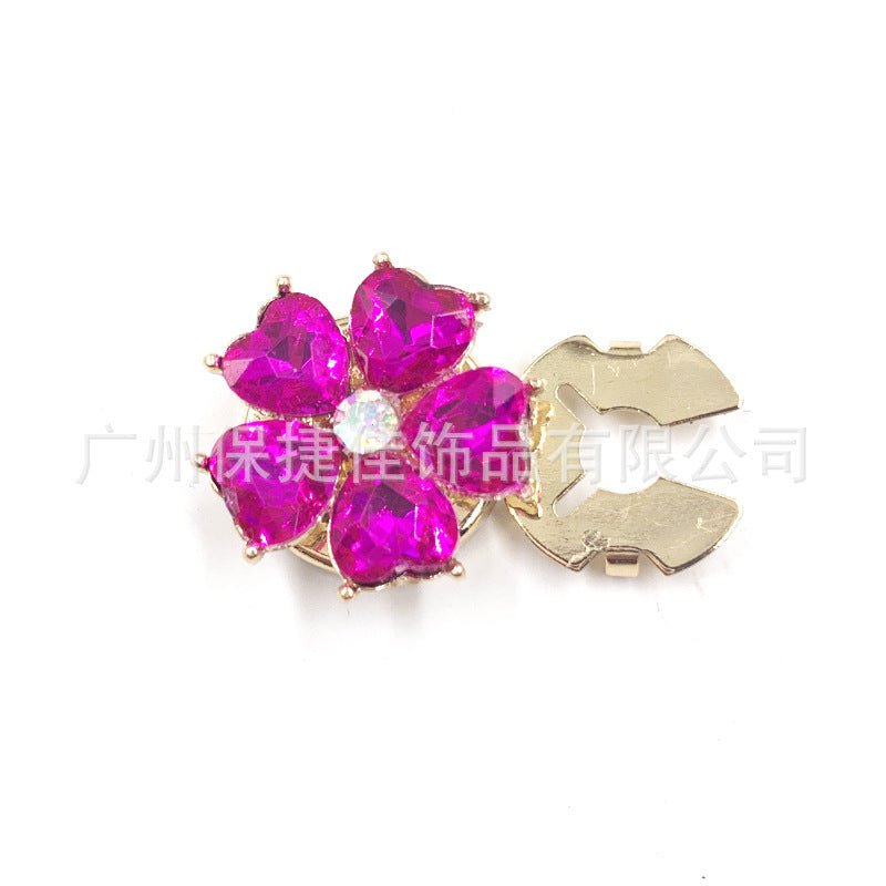 Rhinestone Button Covers | Crystal Flower Decorative Clips(MAC359) - Mariam's Collection