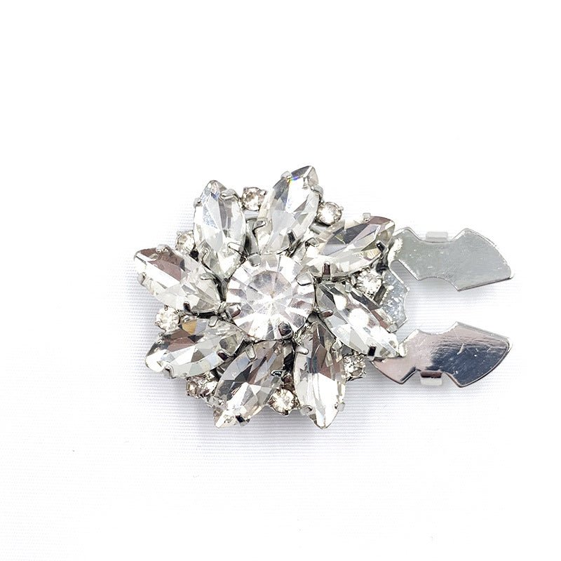 Rhinestone Button Covers | Crystal Flower Decorative Clips(MAC359) - Mariam's Collection