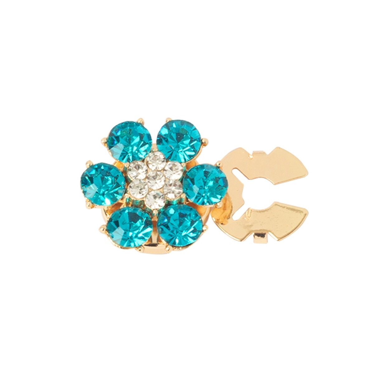 Rhinestone Button Covers | Crystal Flower Decorative Clips(MAC359) - Mariam's Collection