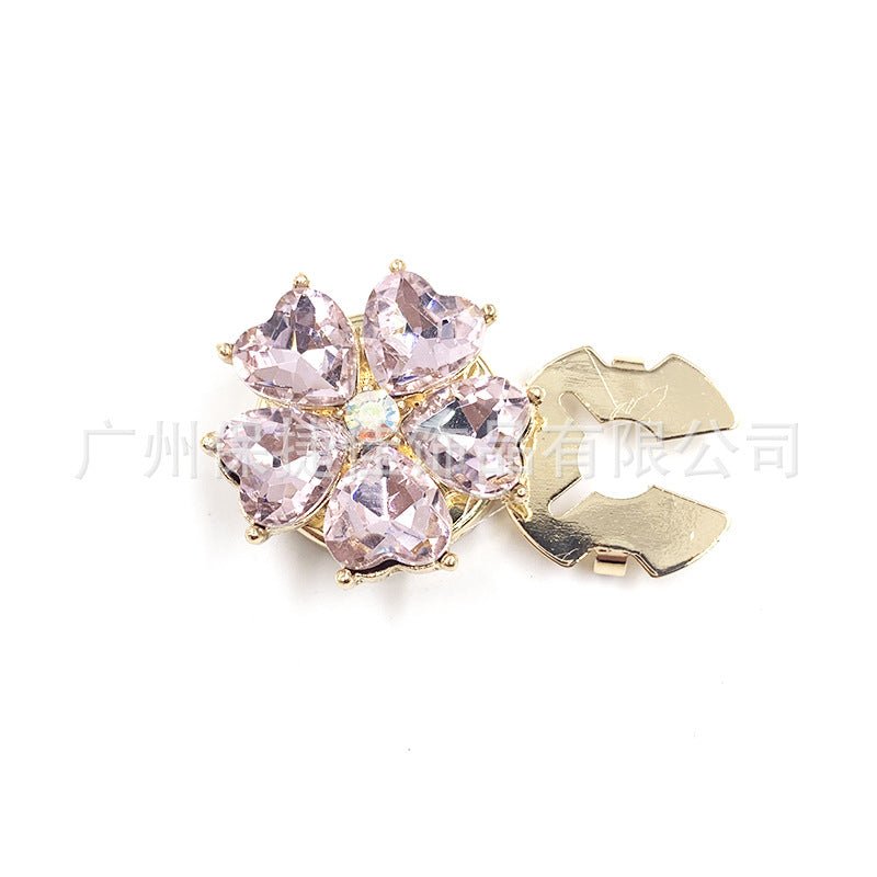 Rhinestone Button Covers | Crystal Flower Decorative Clips(MAC359) - Mariam's Collection