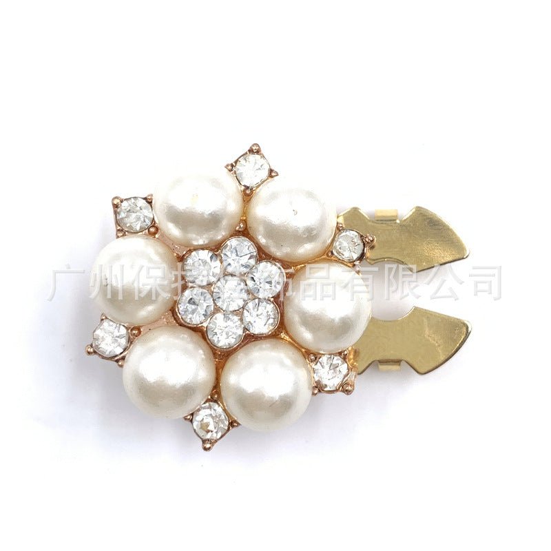 Rhinestone Button Covers | Crystal Flower Decorative Clips(MAC359) - Mariam's Collection