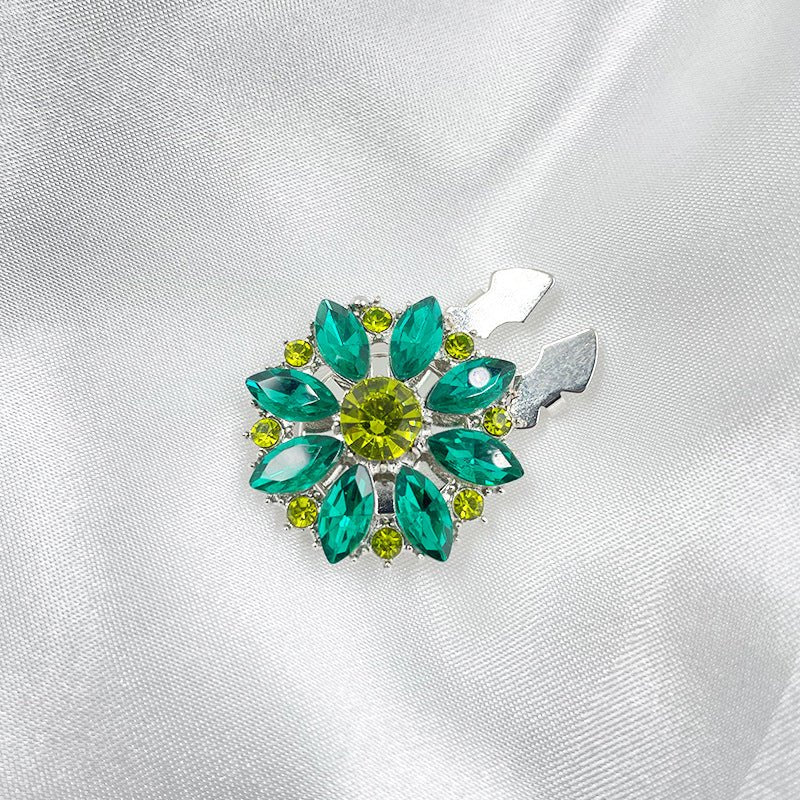 Rhinestone Button Covers | Crystal Flower Decorative Clips(MAC359) - Mariam's Collection