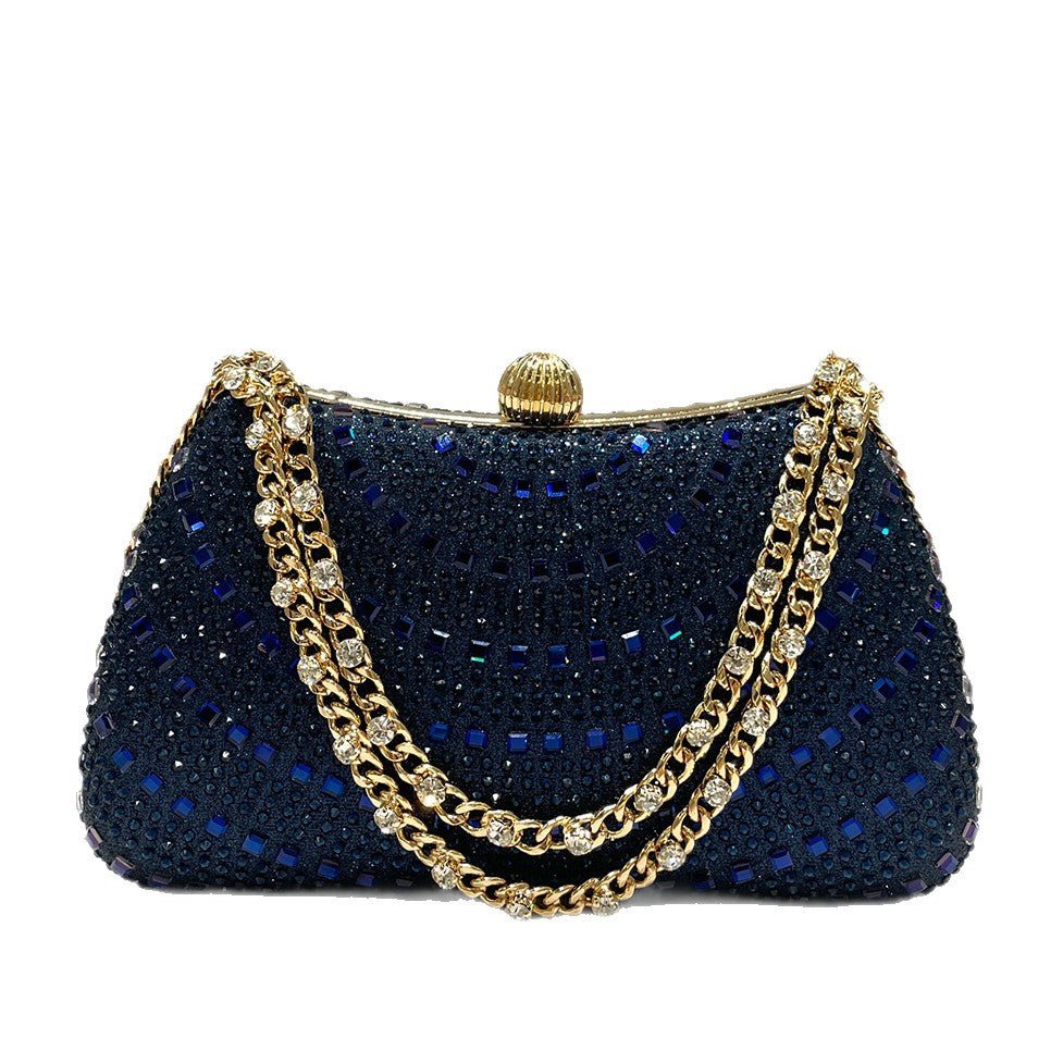 Royal Blue Glitter Clutch Bag Elegant Crystal - Embellished Evening Purse for Women (MAC277) - Mariam's Collection