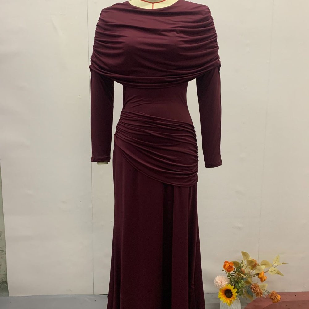 Ruched Bodycon Maxi Dress(MS219) - Mariam's Collection