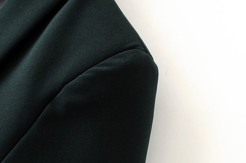 Ruched Sleeve Blazer | Three - Quarter Sleeve Longline Jacket (MS241) - Mariam's Collection