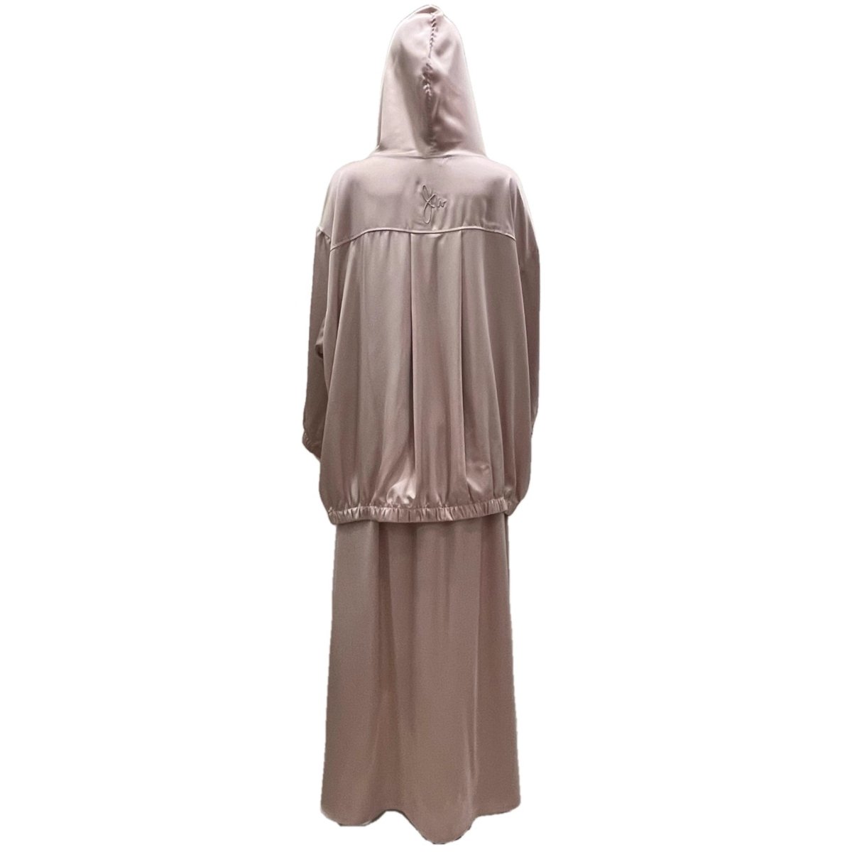 Satin Two-Piece Set Hooded Top & Maxi Skirt – Modest Satin Co-ord