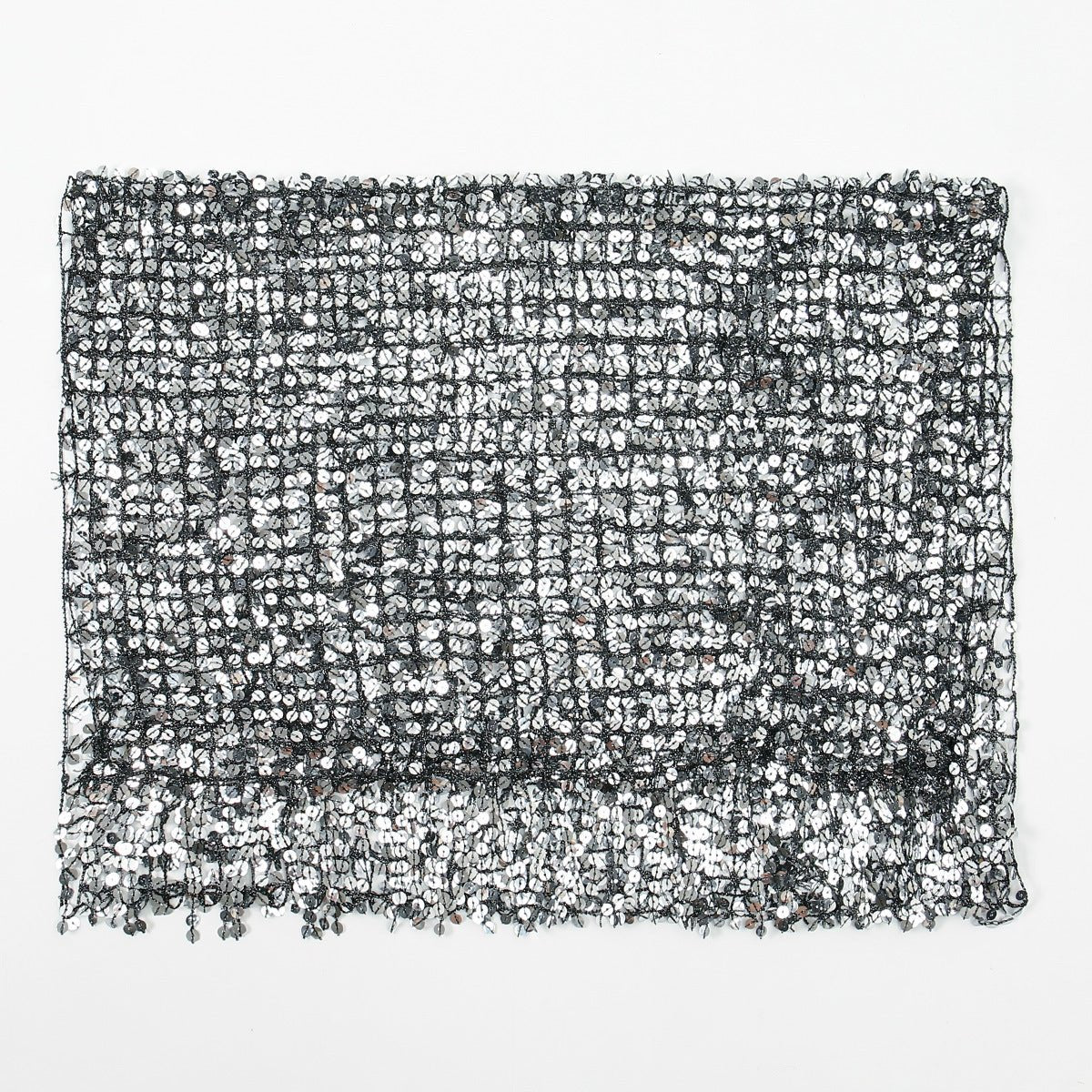 Sequin Mesh Shawl Hijab with Fringe(MH206) - Mariam's Collection