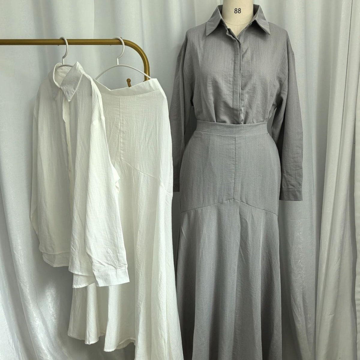 Shirt & Tiered Skirt Set(MS259) - Mariam's Collection