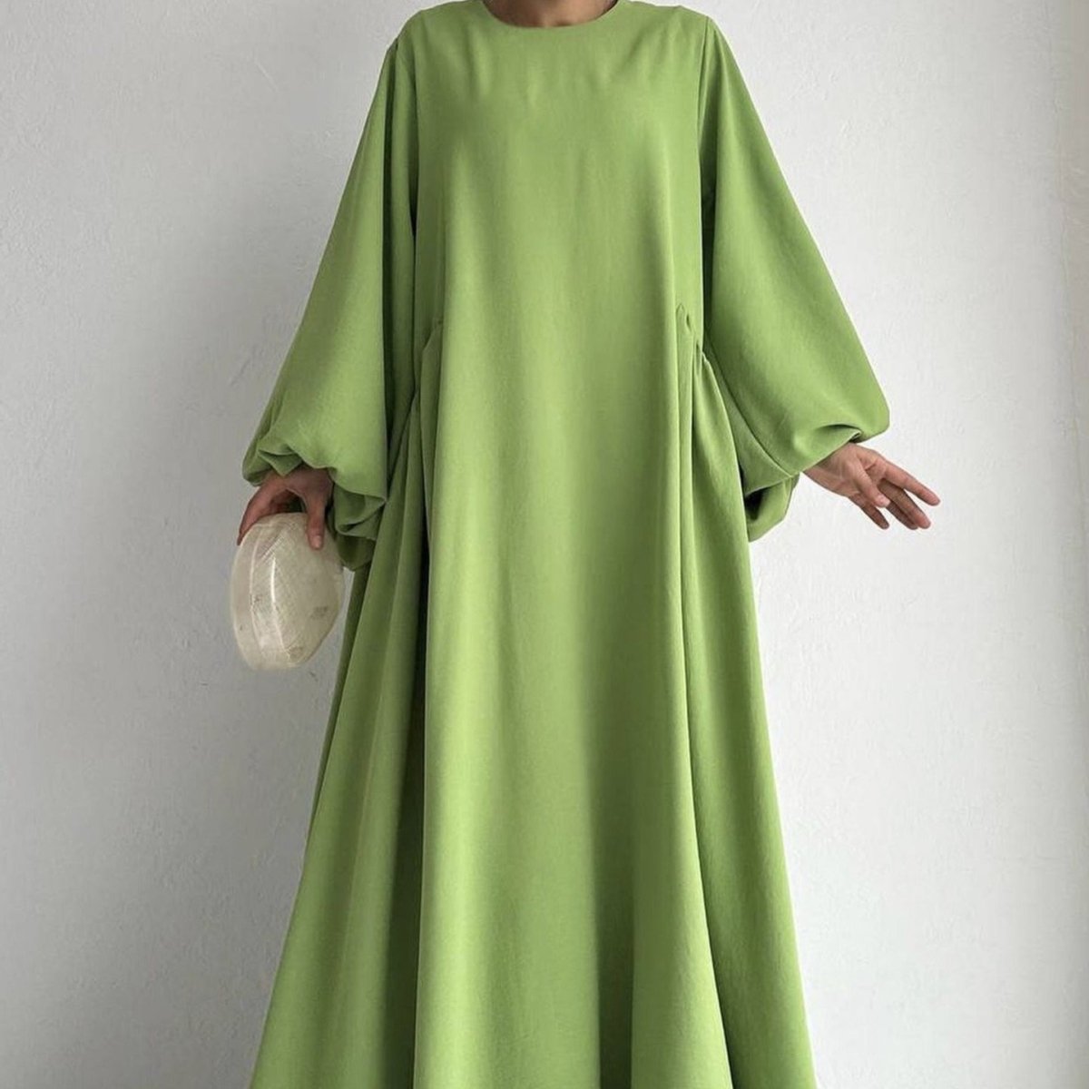 Simple Puff Balloon Sleeve Abaya (MA066) - Mariam's Collection