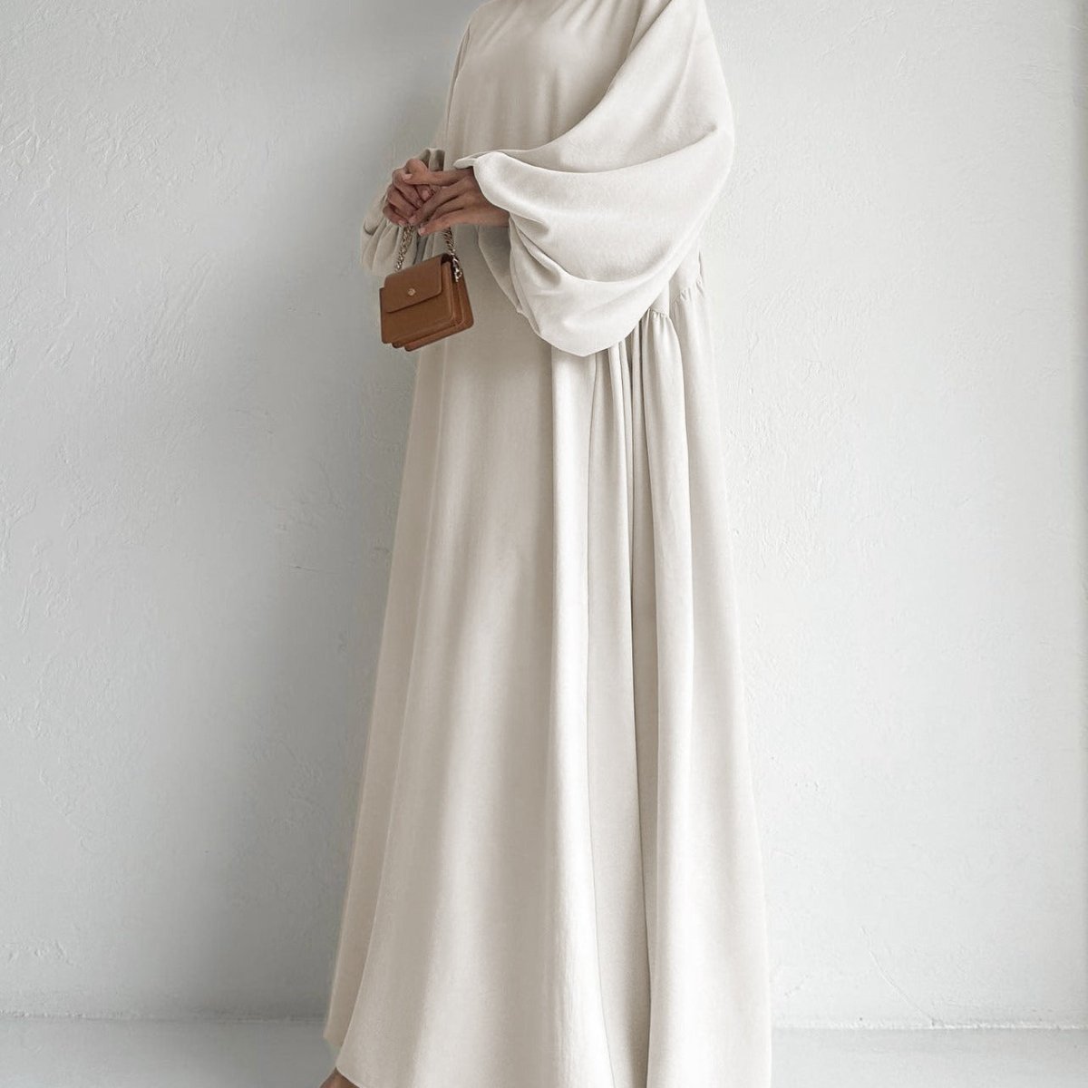 Simple Puff Balloon Sleeve Abaya (MA066) - Mariam's Collection