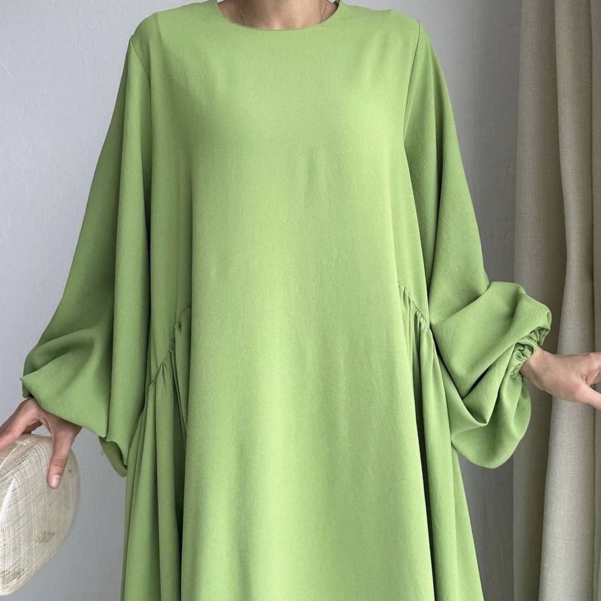 Simple Puff Balloon Sleeve Abaya (MA066) - Mariam's Collection