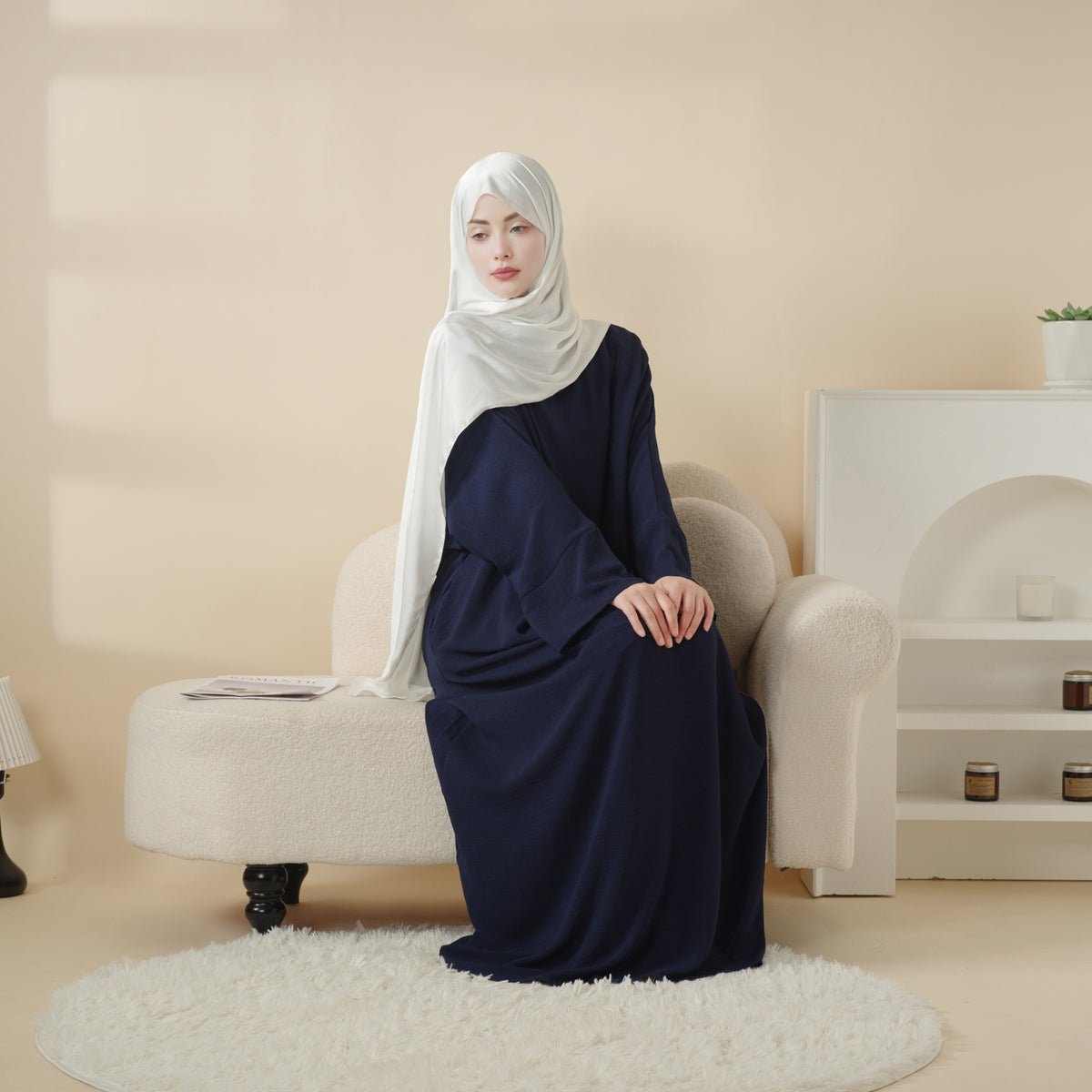 Simple Vintage Pleated Abaya (MA042) - Mariam's Collection