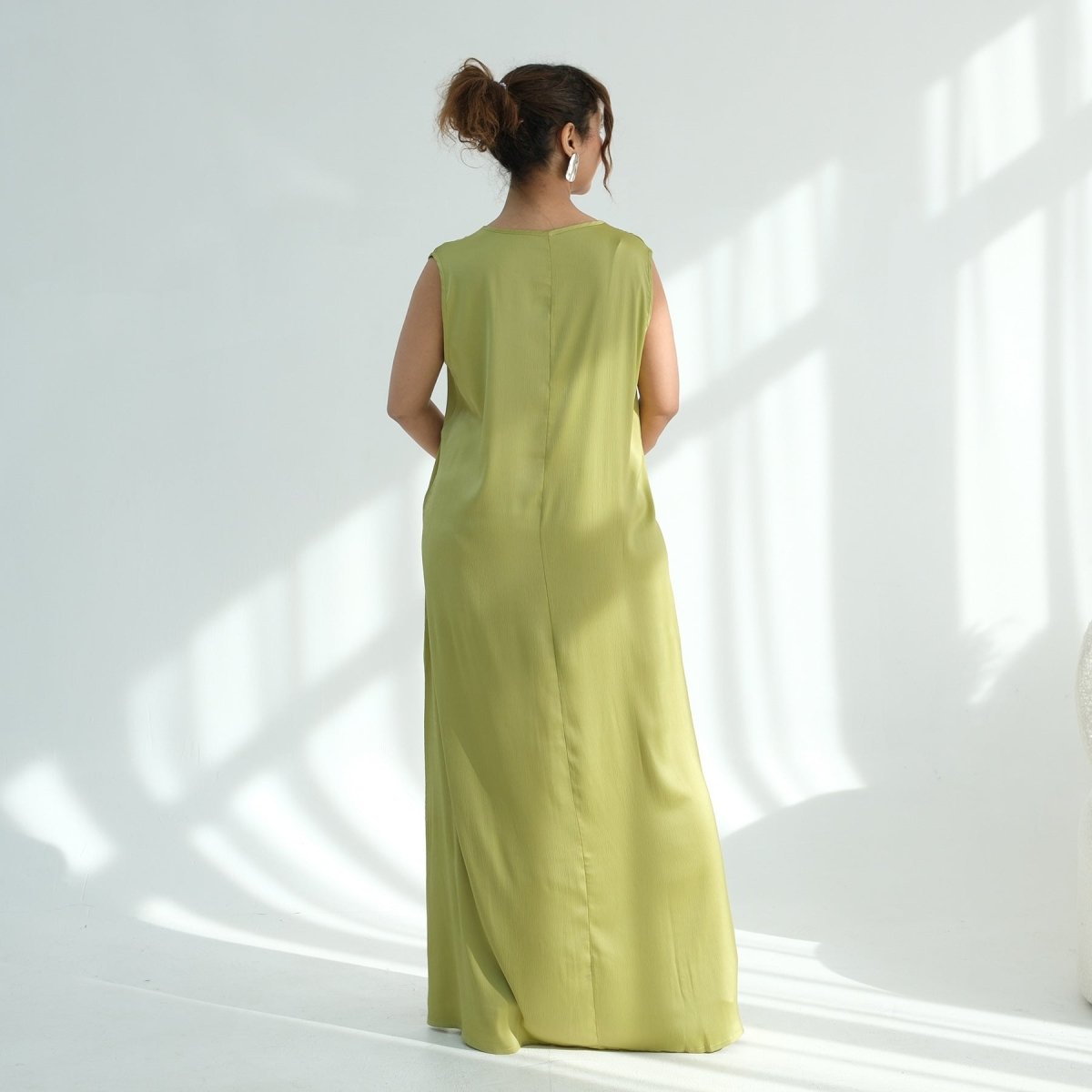 Casual kaftan maxi dress styled for home wear and comfortable everyday outfits