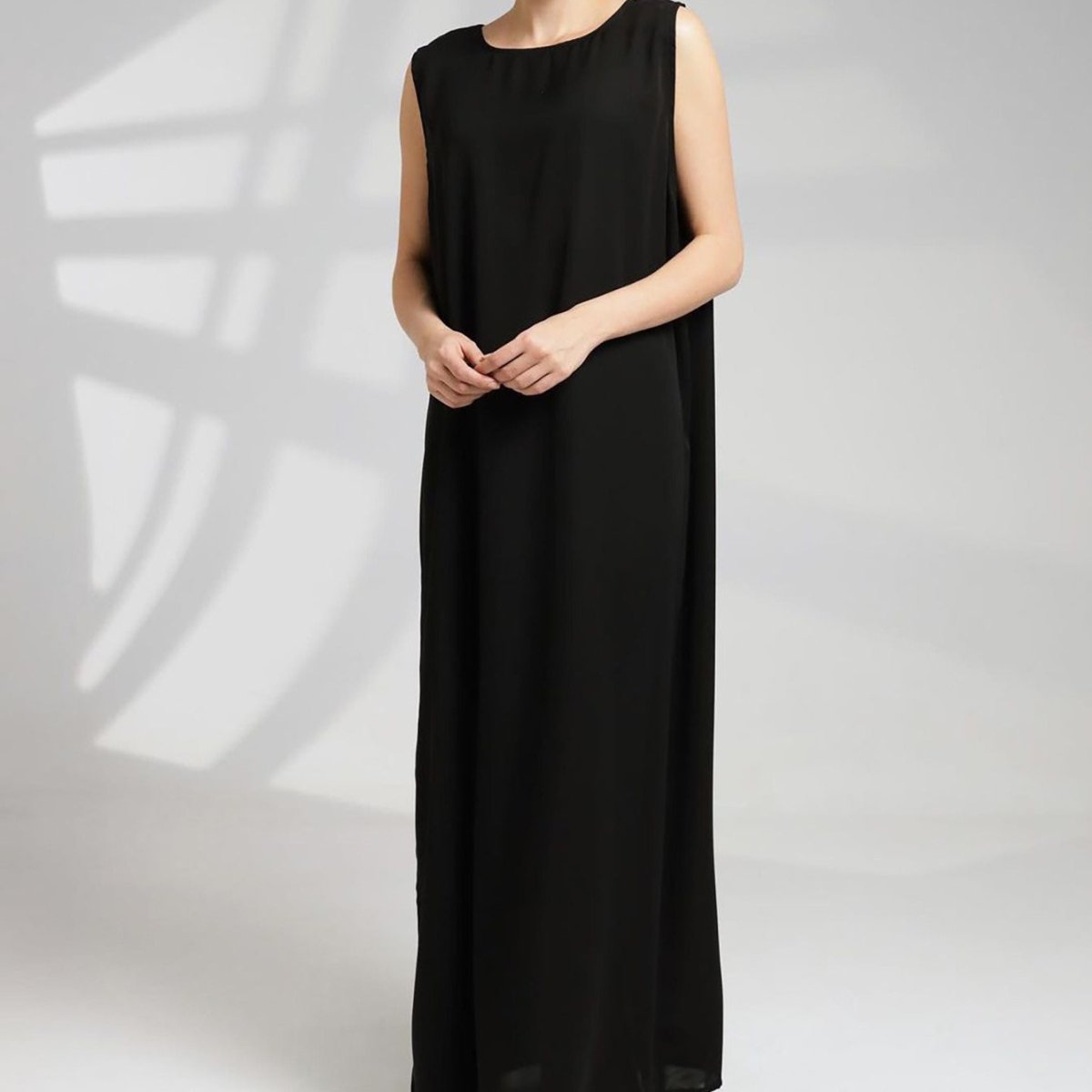 Sleeveless Slip Maxi Dress | Relaxed Fit Base Layer Abaya Dress(MS190) - Mariam's Collection