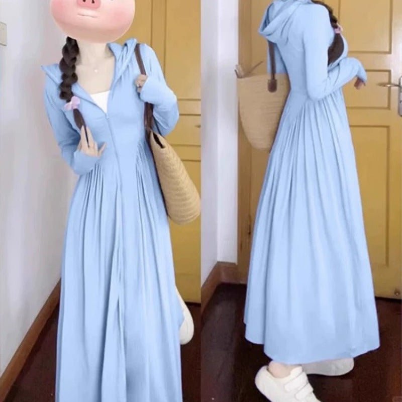 Slim - fit Long Sunscreen Jacket & Skirt Set - UPF 50+ Full Body Sun Protection - Beach Cover - up(MS106) - Mariam's Collection