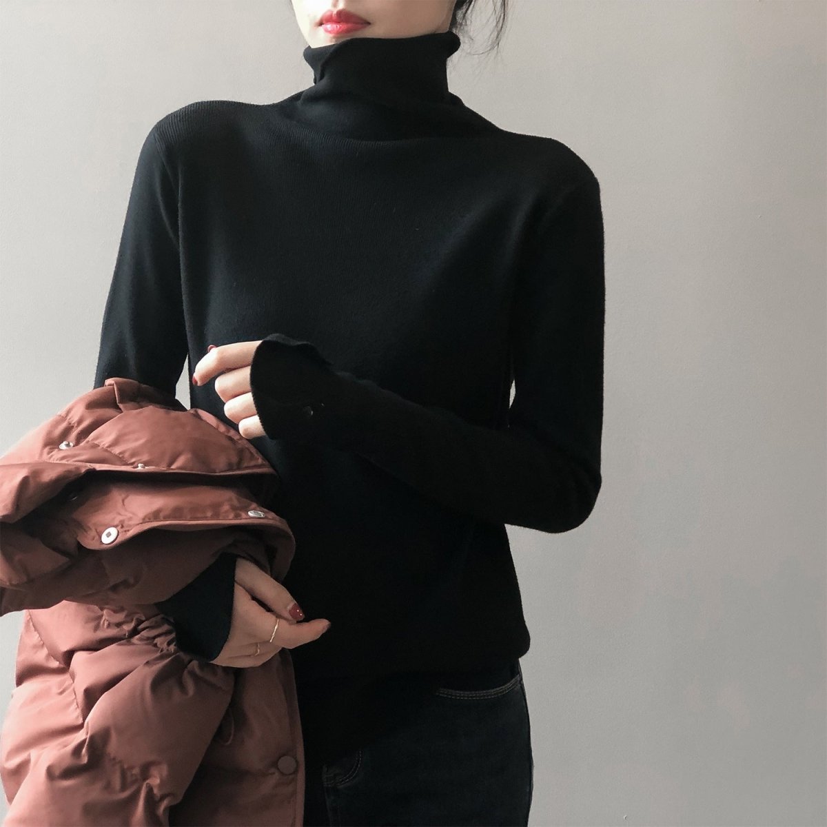 Slim Fit Turtleneck Base Layer Sweater(MS171) - Mariam's Collection