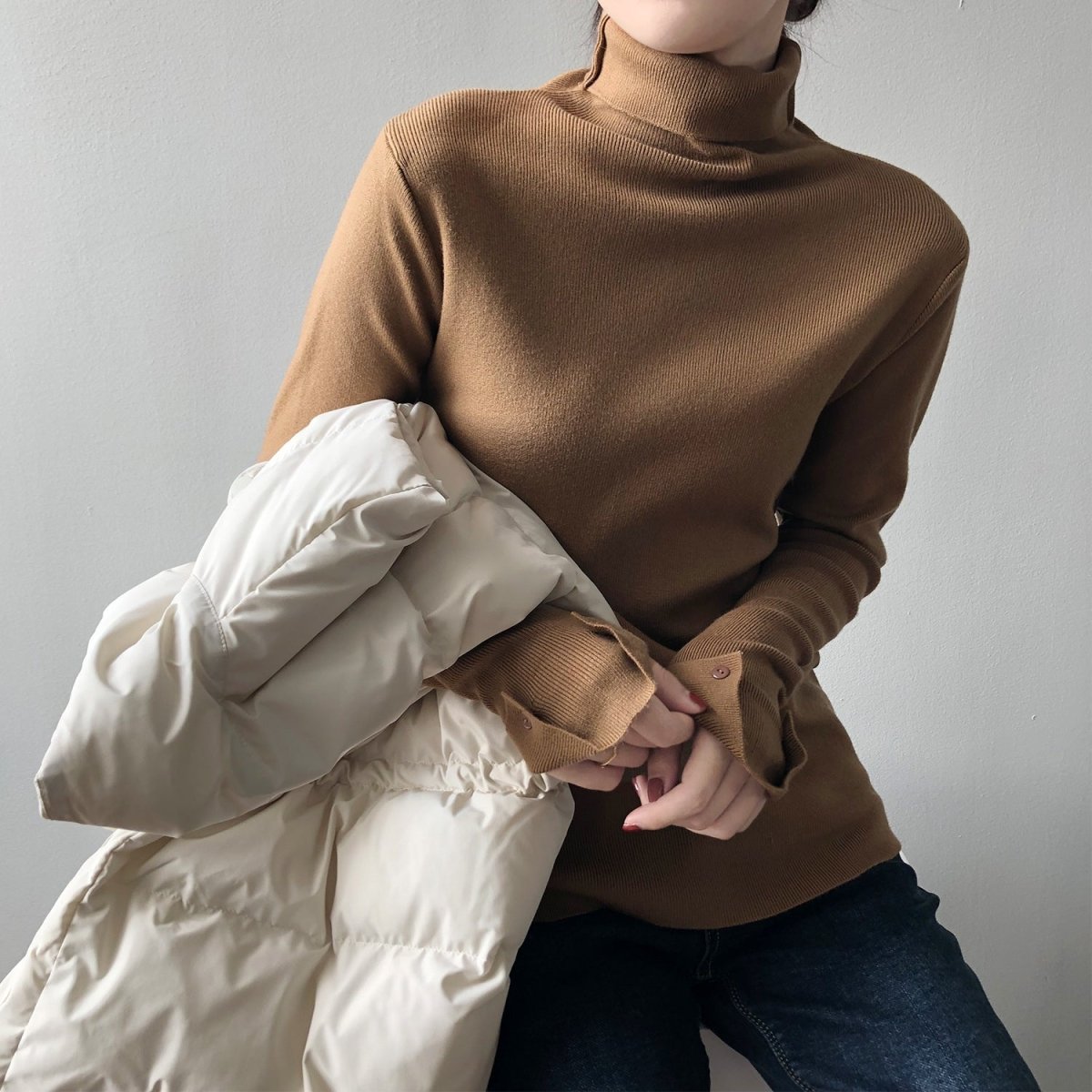 Slim Fit Turtleneck Base Layer Sweater(MS171) - Mariam's Collection