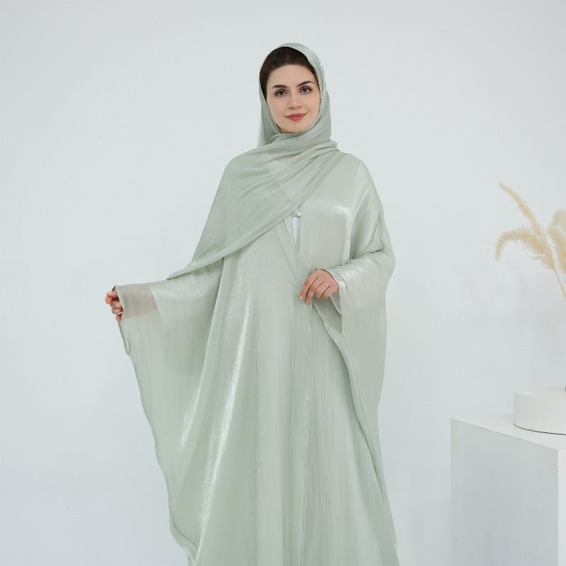 Soft Crinkle Island Cotton Batwing Cardigan 3 - Piece Set(MOA228) - Mariam's Collection