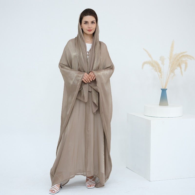 Soft Crinkle Island Cotton Batwing Cardigan 3 - Piece Set(MOA228) - Mariam's Collection