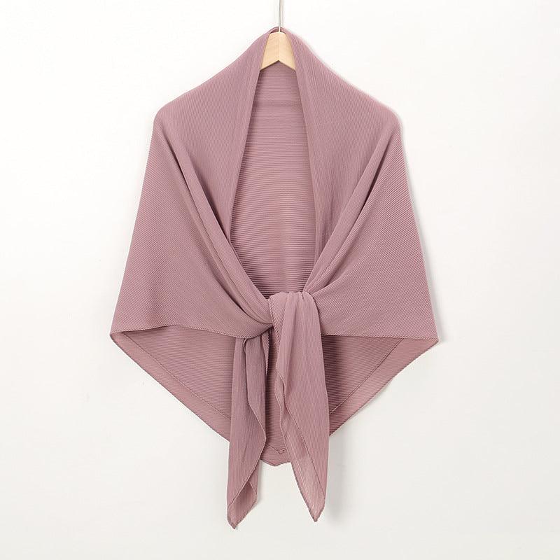 Solid Color Crinkle Chiffon Hijab - Lightweight Scarf for Women - Mariam's Collection
