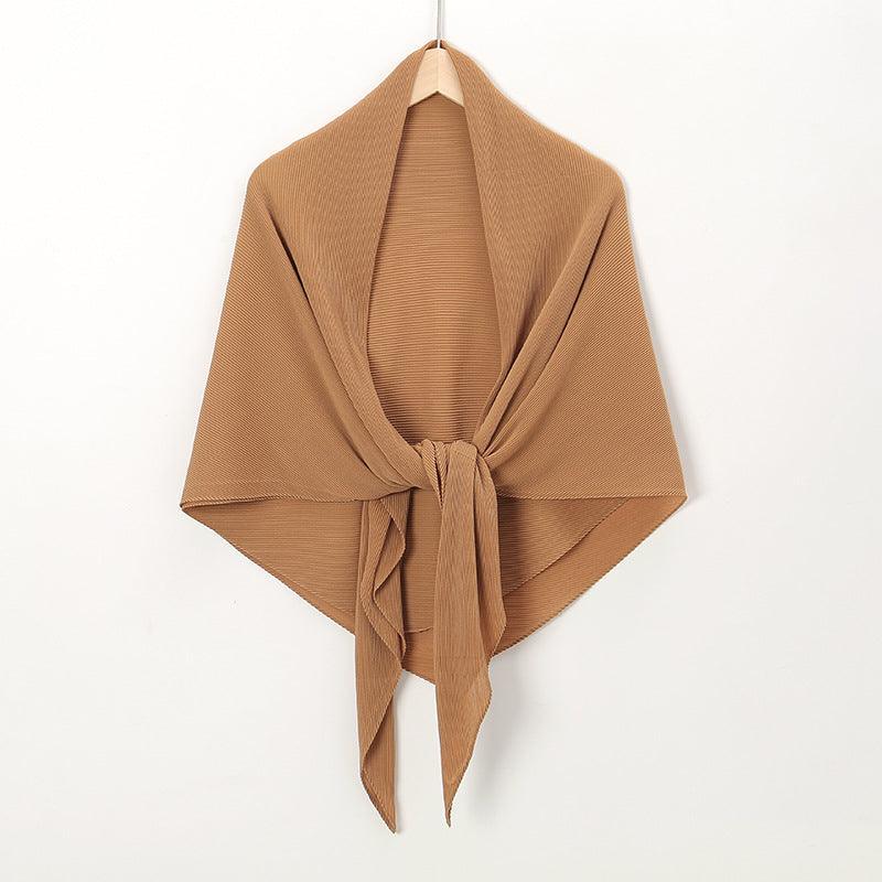 Solid Color Crinkle Chiffon Hijab - Lightweight Scarf for Women - Mariam's Collection