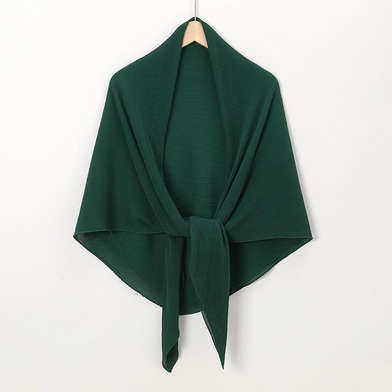 Solid Color Crinkle Chiffon Hijab - Lightweight Scarf for Women - Mariam's Collection