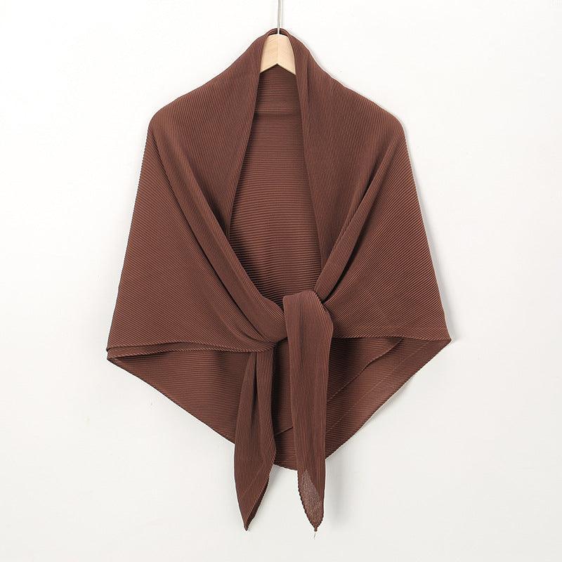 Solid Color Crinkle Chiffon Hijab - Lightweight Scarf for Women - Mariam's Collection