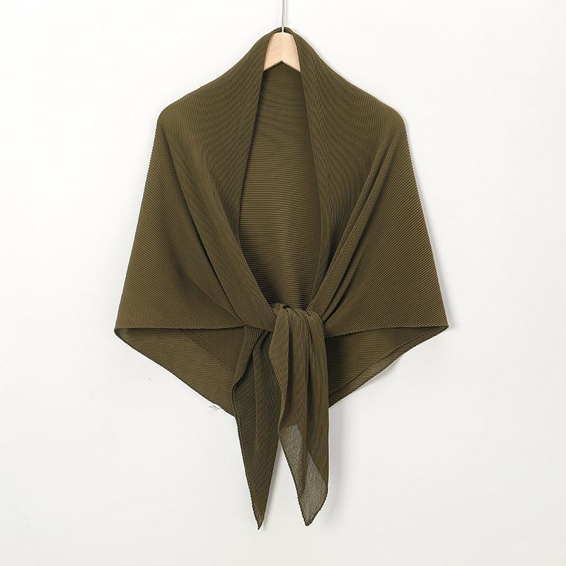 Solid Color Crinkle Chiffon Hijab - Lightweight Scarf for Women - Mariam's Collection