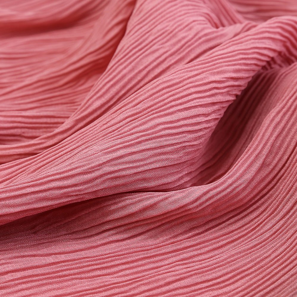 Solid Color Leopard - Print Embellished Crinkle Scarf Hijab (MH181) - Mariam's Collection