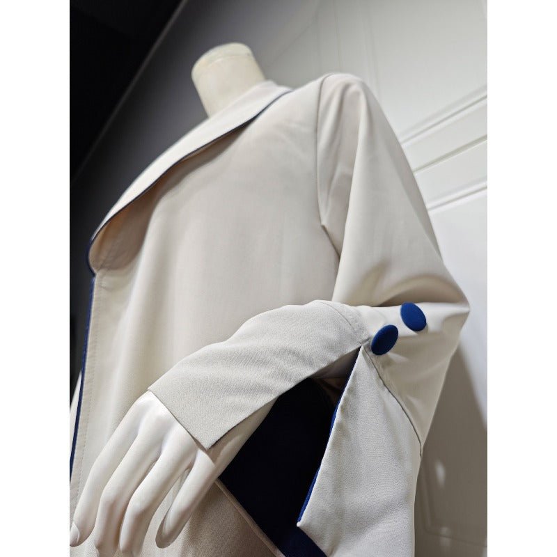 Solid Color Pleated Abaya Cardigan | Modest Long Dress with Open Front for Autumn & Winter(MOA218) - Mariam's Collection