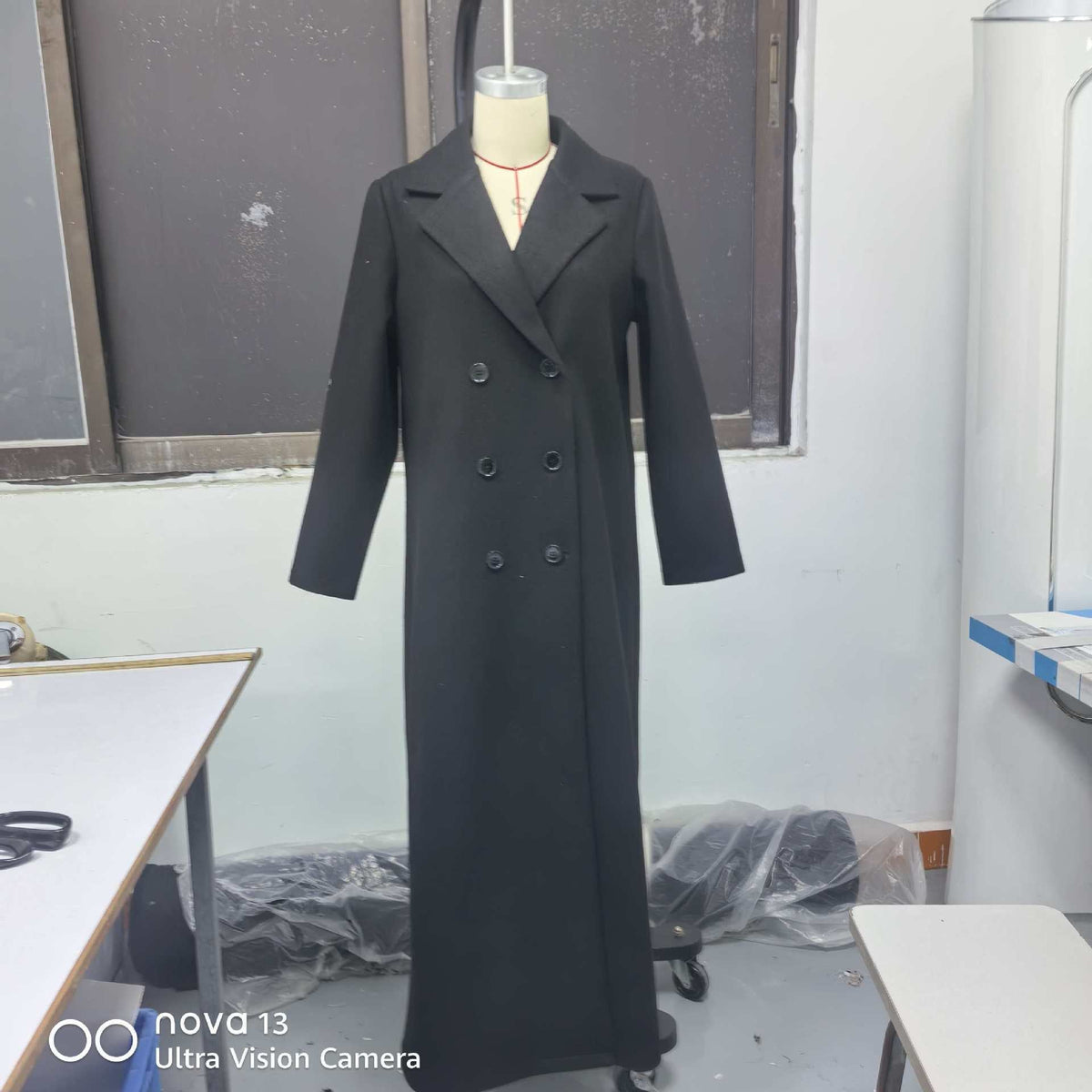 Solid Colour Double-Breasted Maxi Coat(MS551) - Mariam's Collection