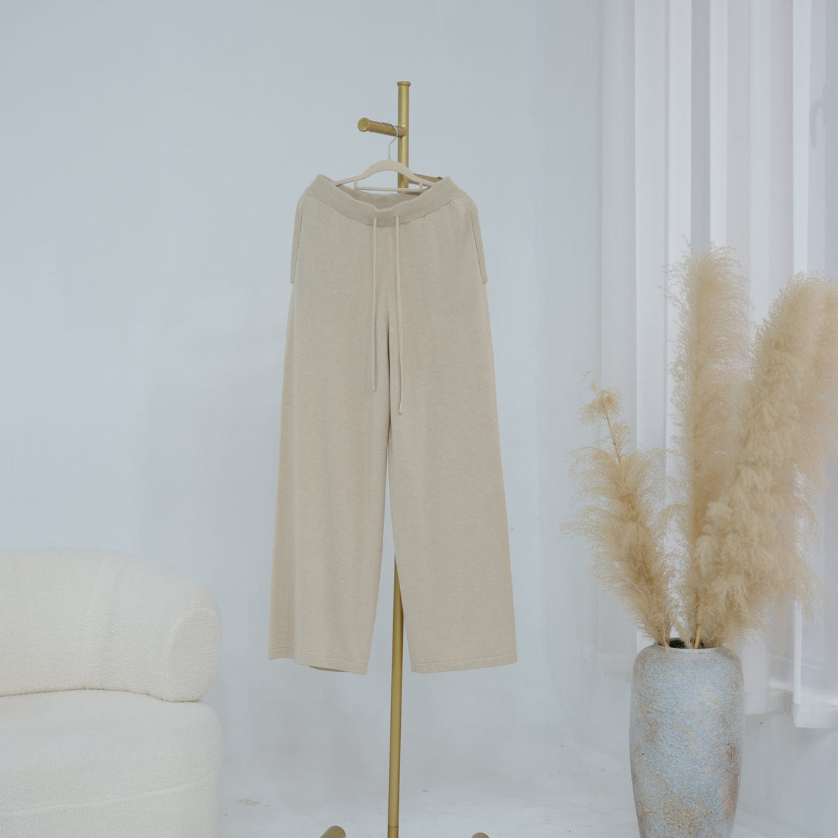 Monochrome knit co-ord styled with scarf