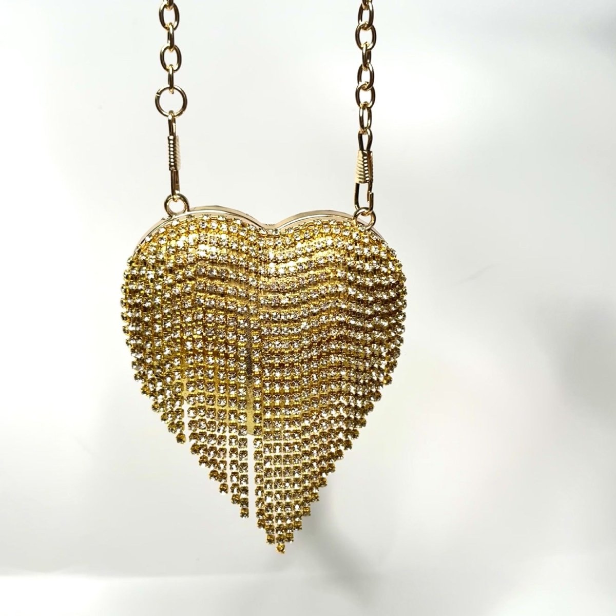 Sparkling Heart - Shaped Crossbody Bag Everyday Glam Diamond - Studded Mini Purse (MAC279) - Mariam's Collection