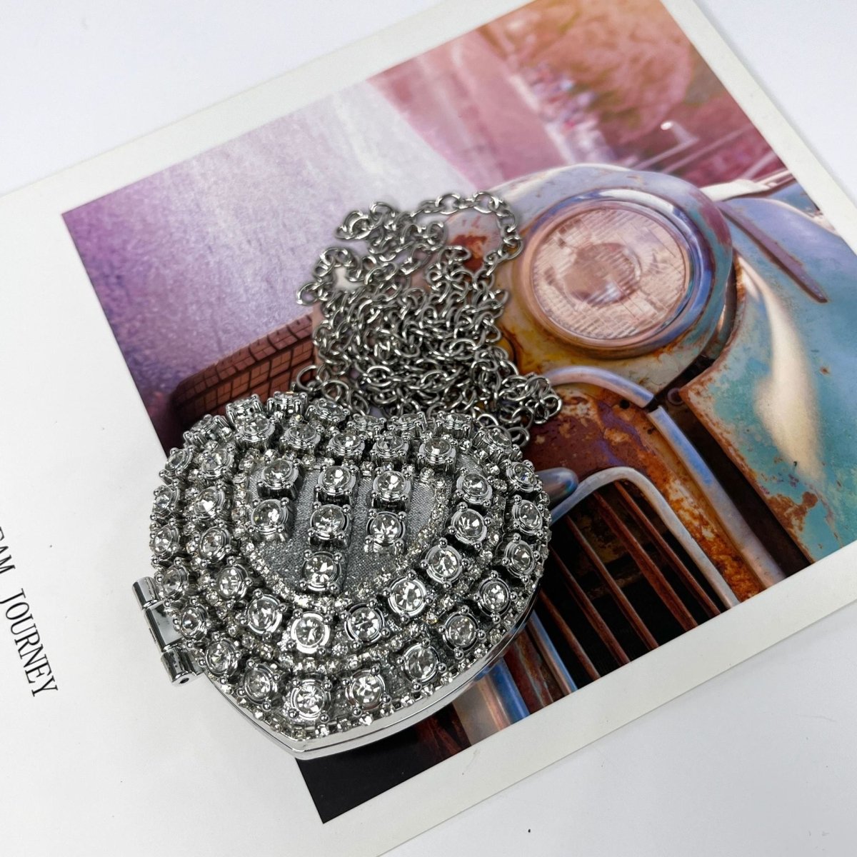 Sparkling Heart - Shaped Crossbody Bag Everyday Glam Diamond - Studded Mini Purse (MAC279) - Mariam's Collection