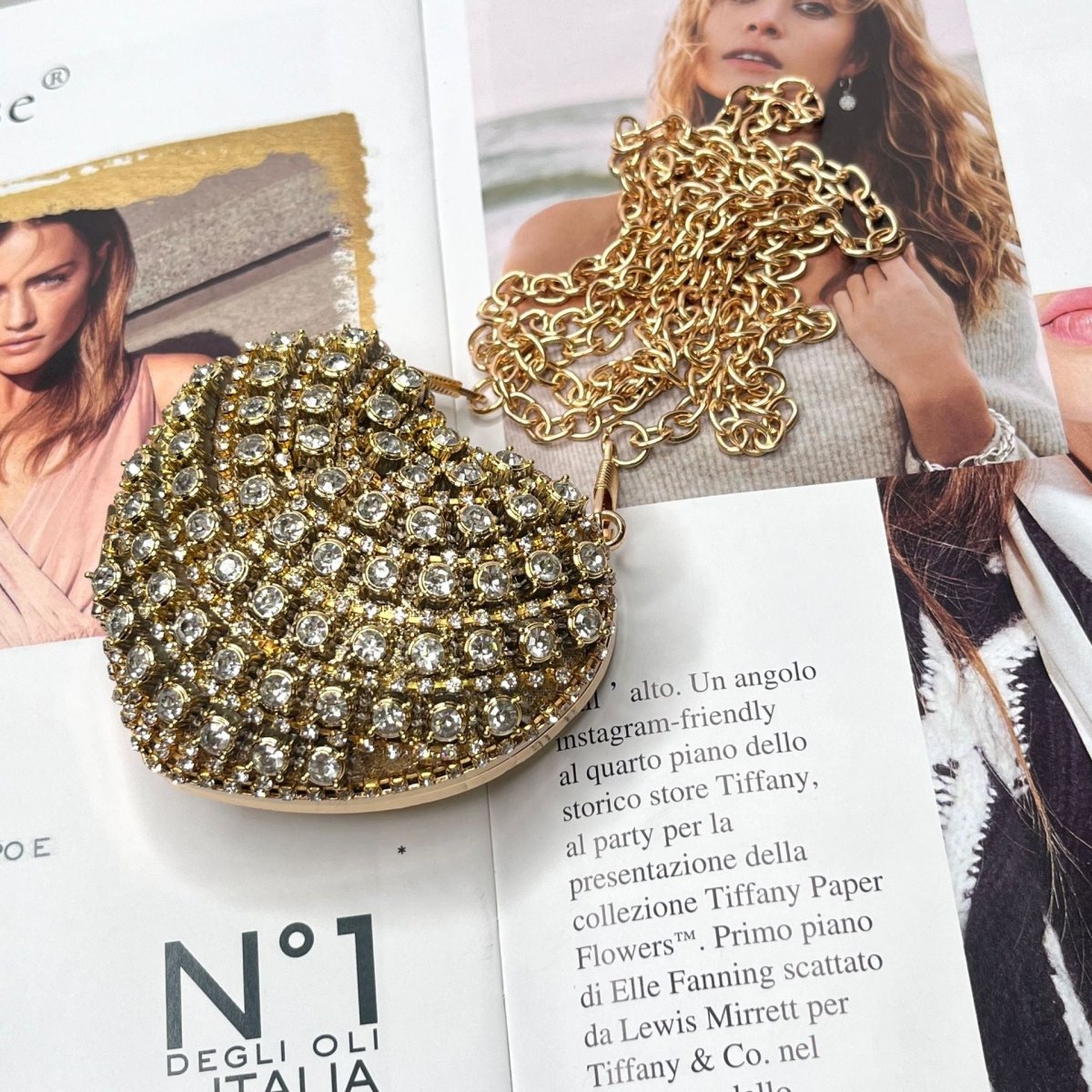 Sparkling Heart - Shaped Crossbody Bag Everyday Glam Diamond - Studded Mini Purse (MAC279) - Mariam's Collection