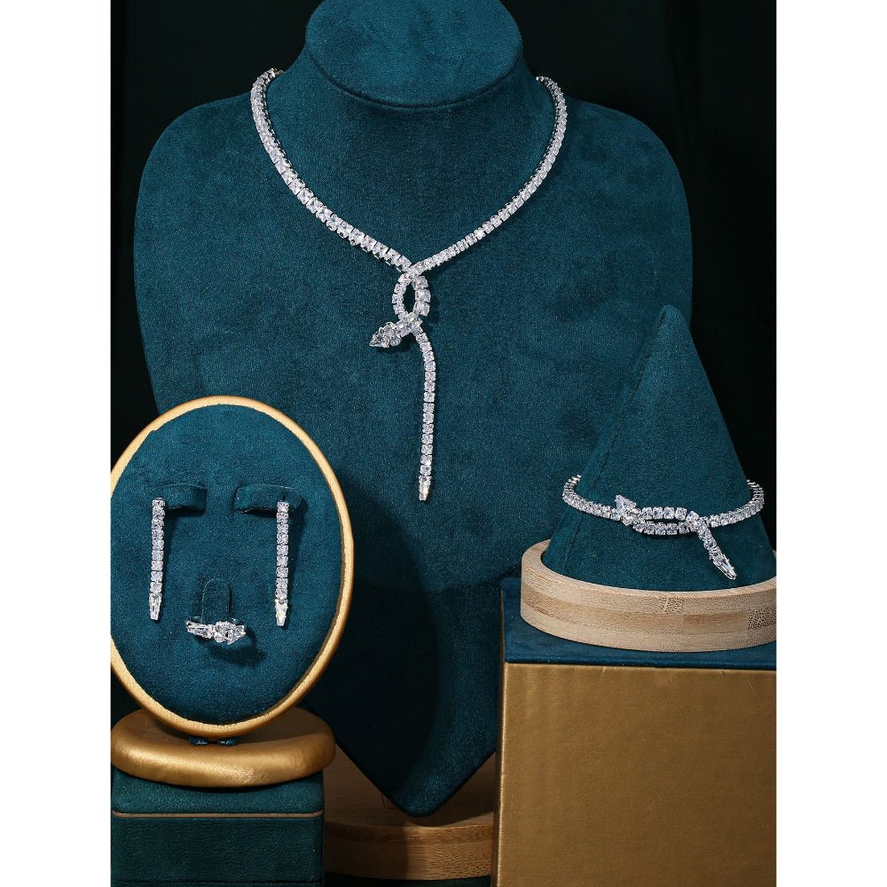 Sparkling Rhinestone 3 - Piece Jewelry Set (MAC314) - Mariam's Collection