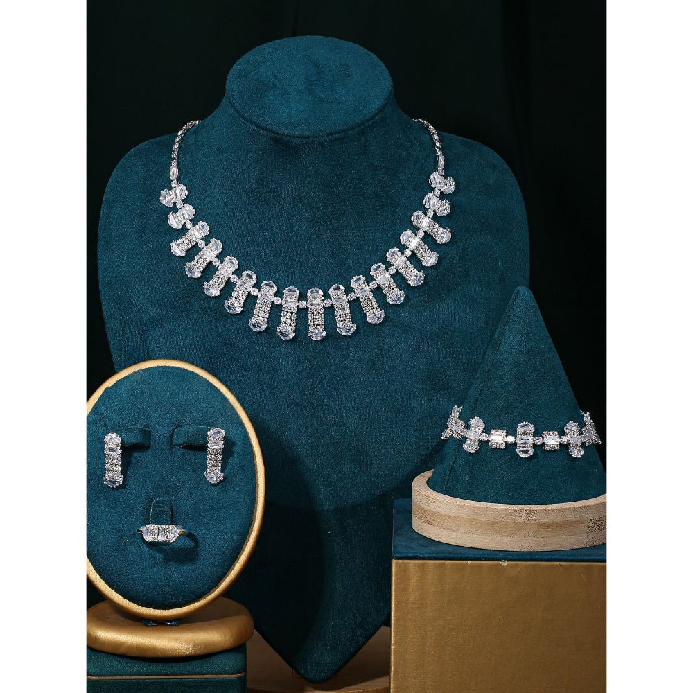 Sparkling Rhinestone 3 - Piece Jewelry Set (MAC314) - Mariam's Collection