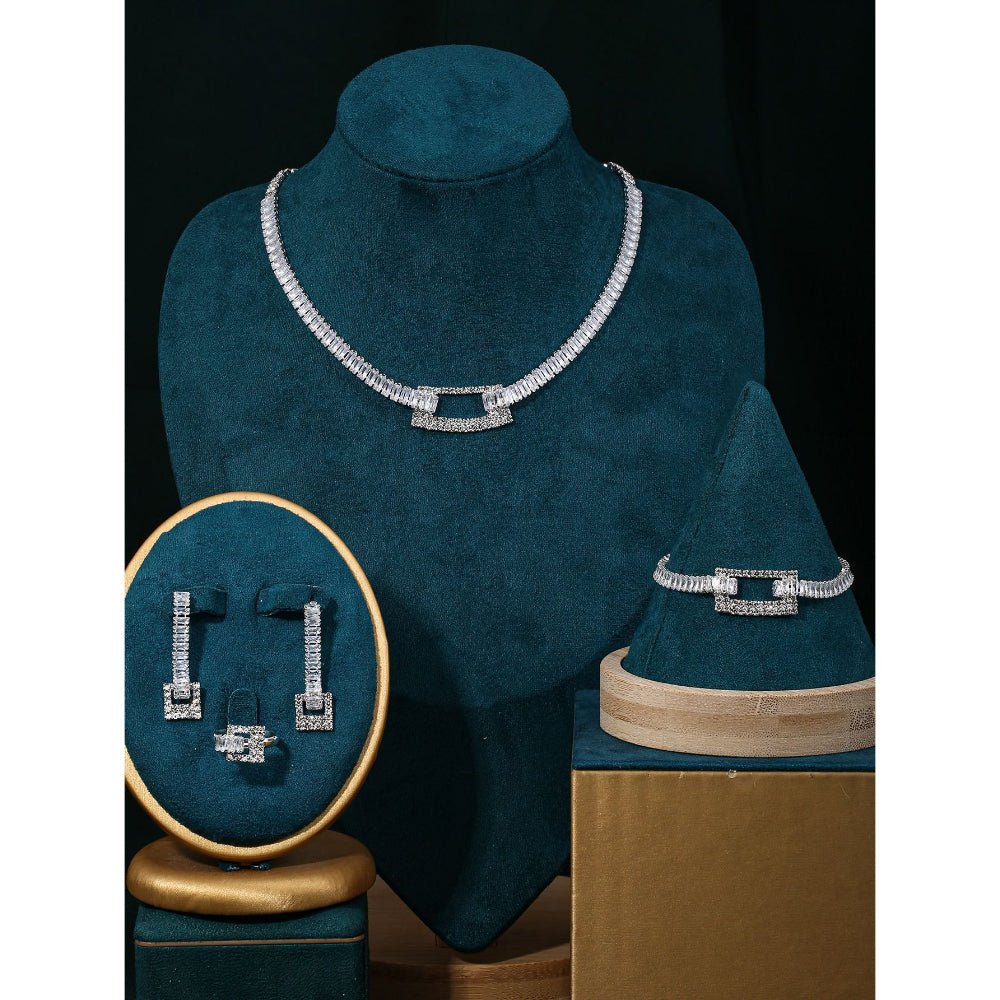 Sparkling Rhinestone 3 - Piece Jewelry Set (MAC314) - Mariam's Collection