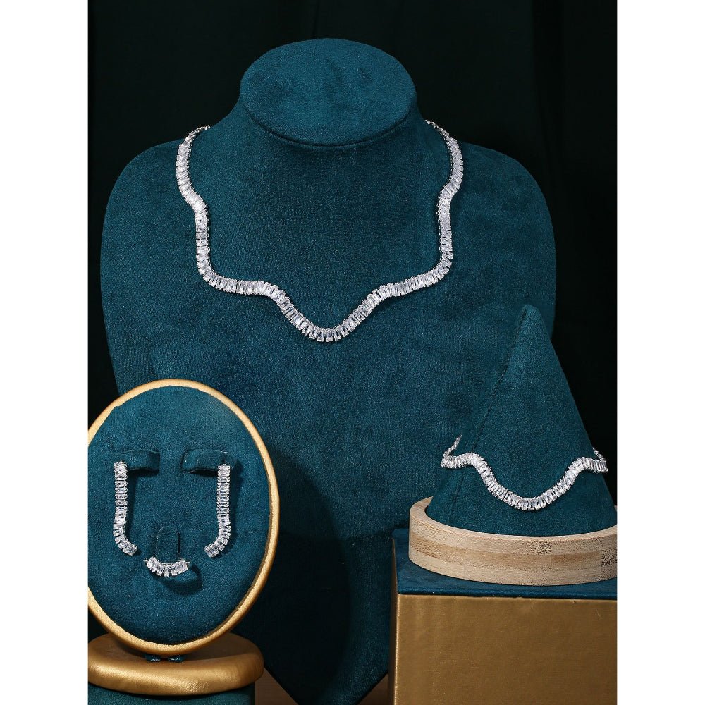 Sparkling Rhinestone 3 - Piece Jewelry Set (MAC314) - Mariam's Collection