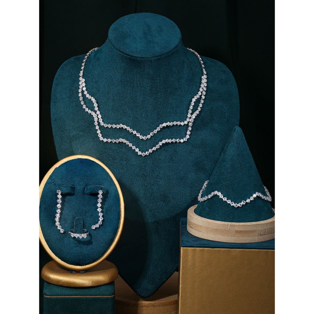 Sparkling Rhinestone 3 - Piece Jewelry Set (MAC314) - Mariam's Collection