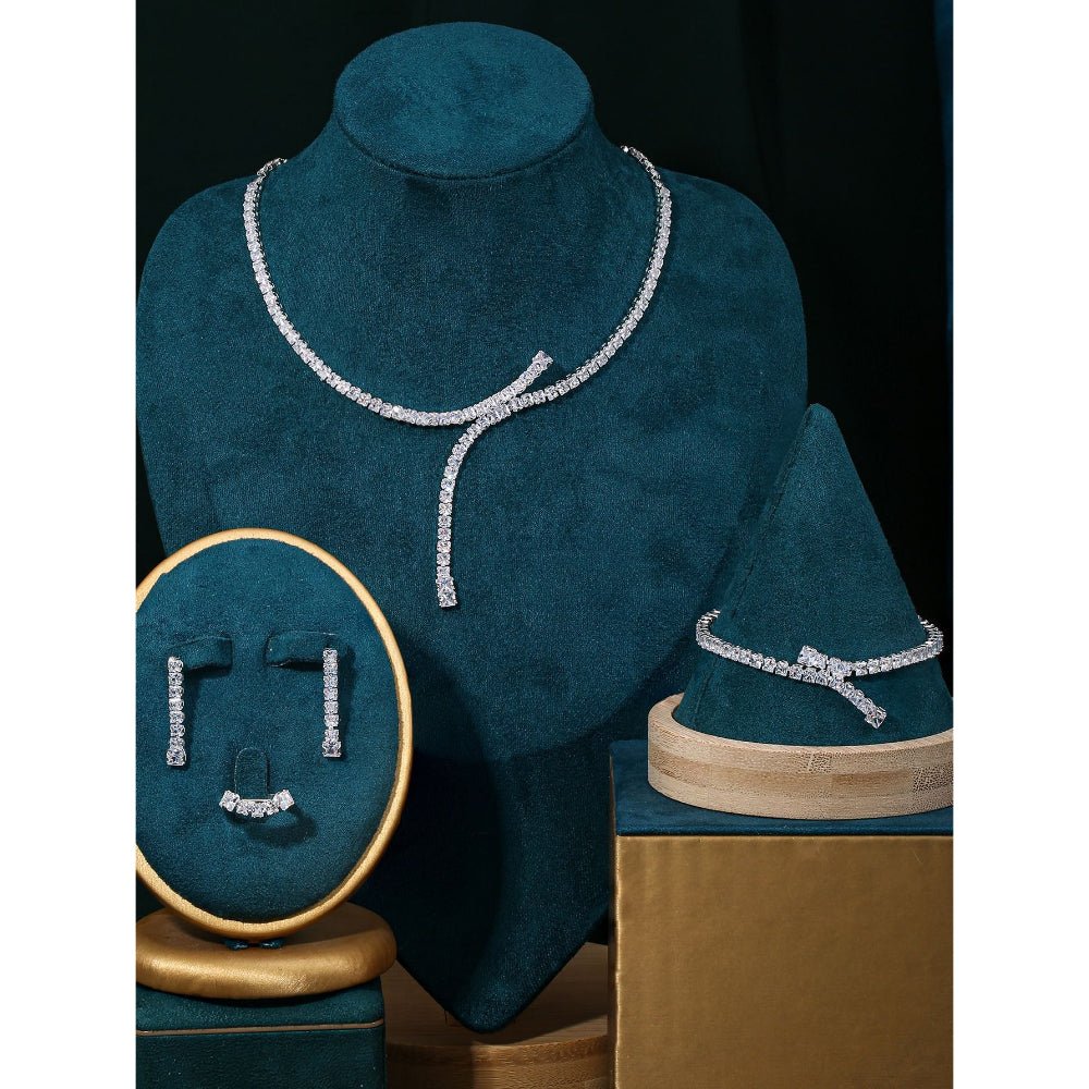 Sparkling Rhinestone 3 - Piece Jewelry Set (MAC314) - Mariam's Collection