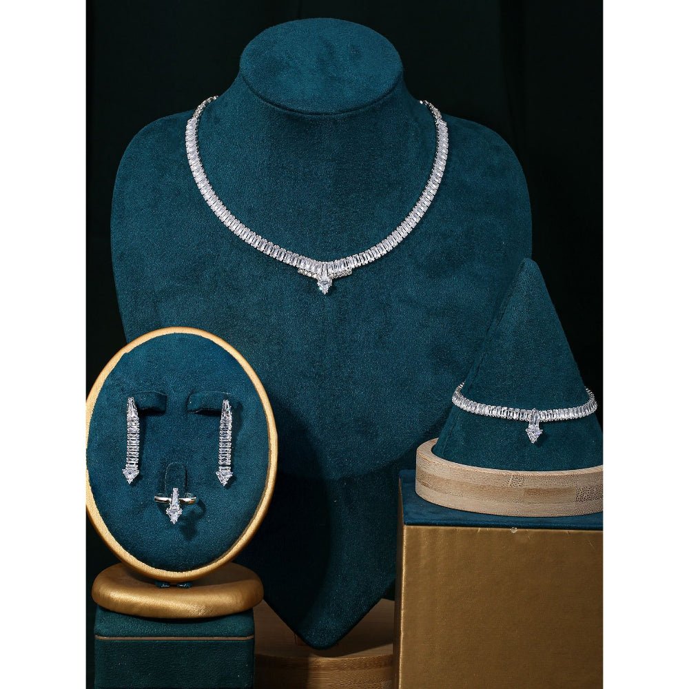 Sparkling Rhinestone 3 - Piece Jewelry Set (MAC314) - Mariam's Collection