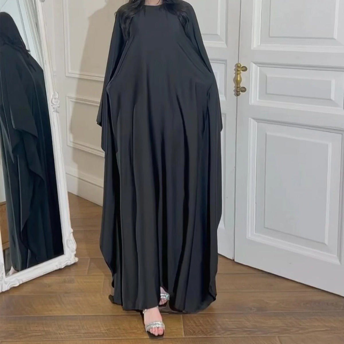 Spring/Summer Evening Wear Celestial Glow Robe Dress Collection |Batwing Sleeve Party Dresses with Metallic Sheen. (MA247) - Mariam's Collection